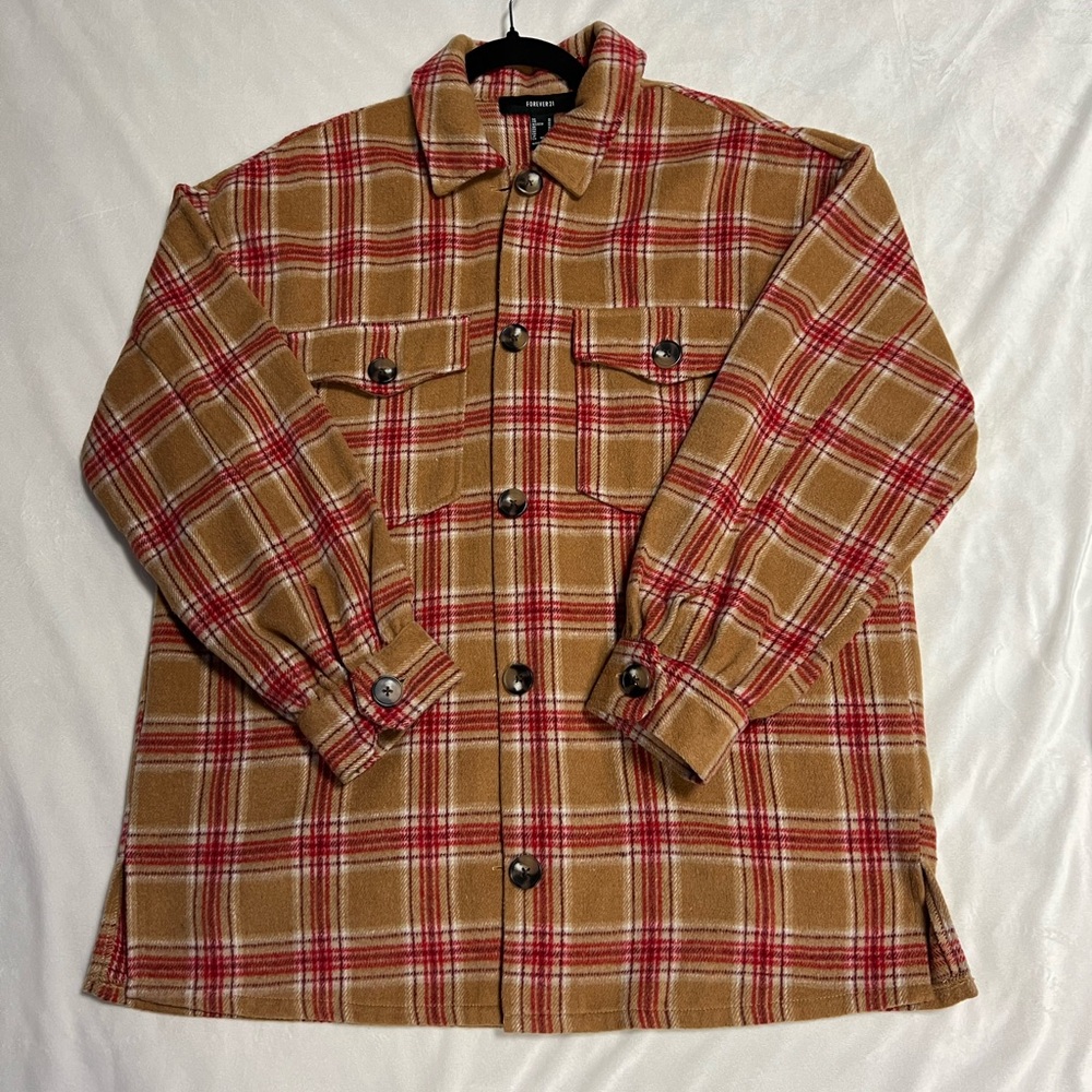 Plaid Button-Up Jacket
